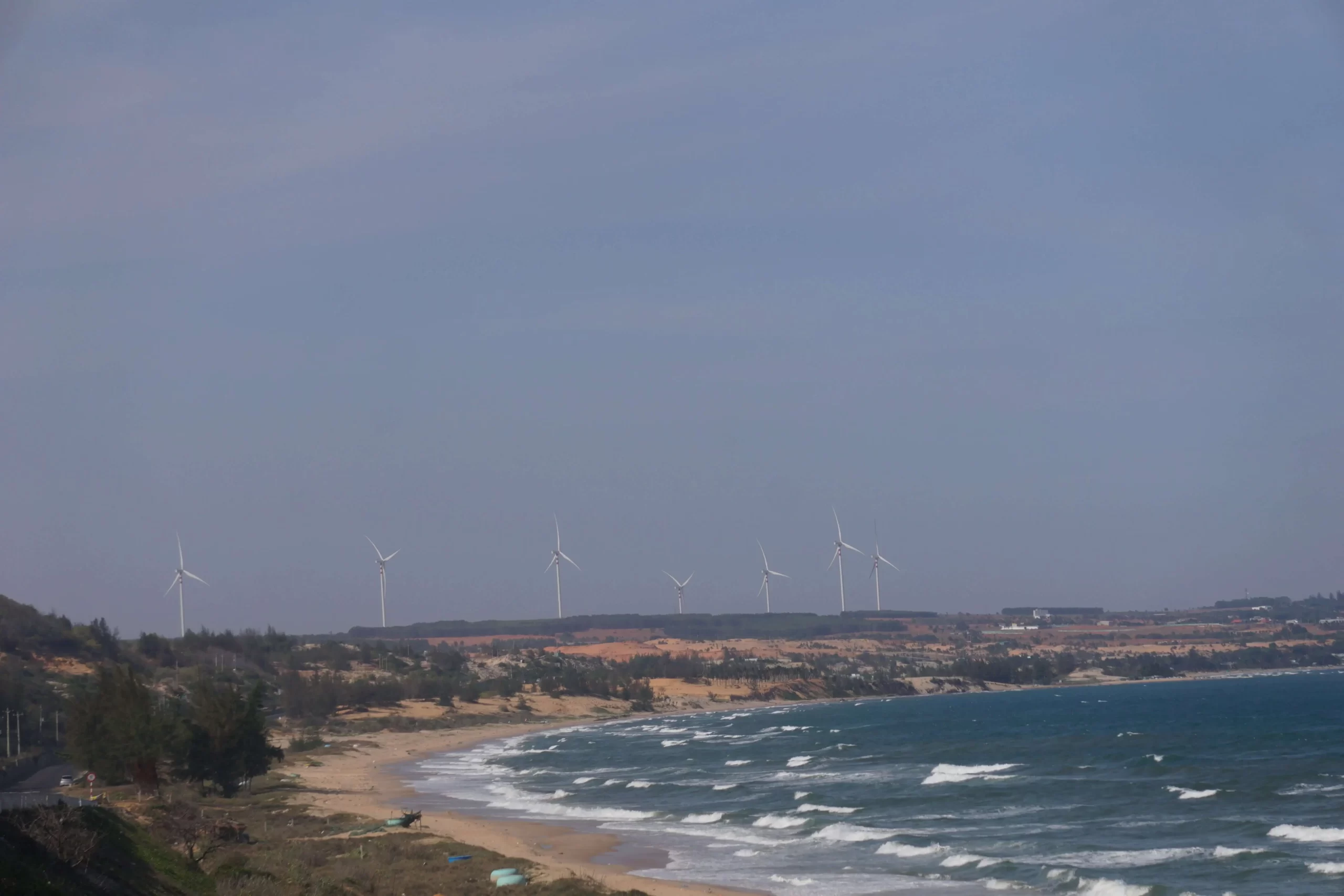 windmills and the sanddunes in mui ne