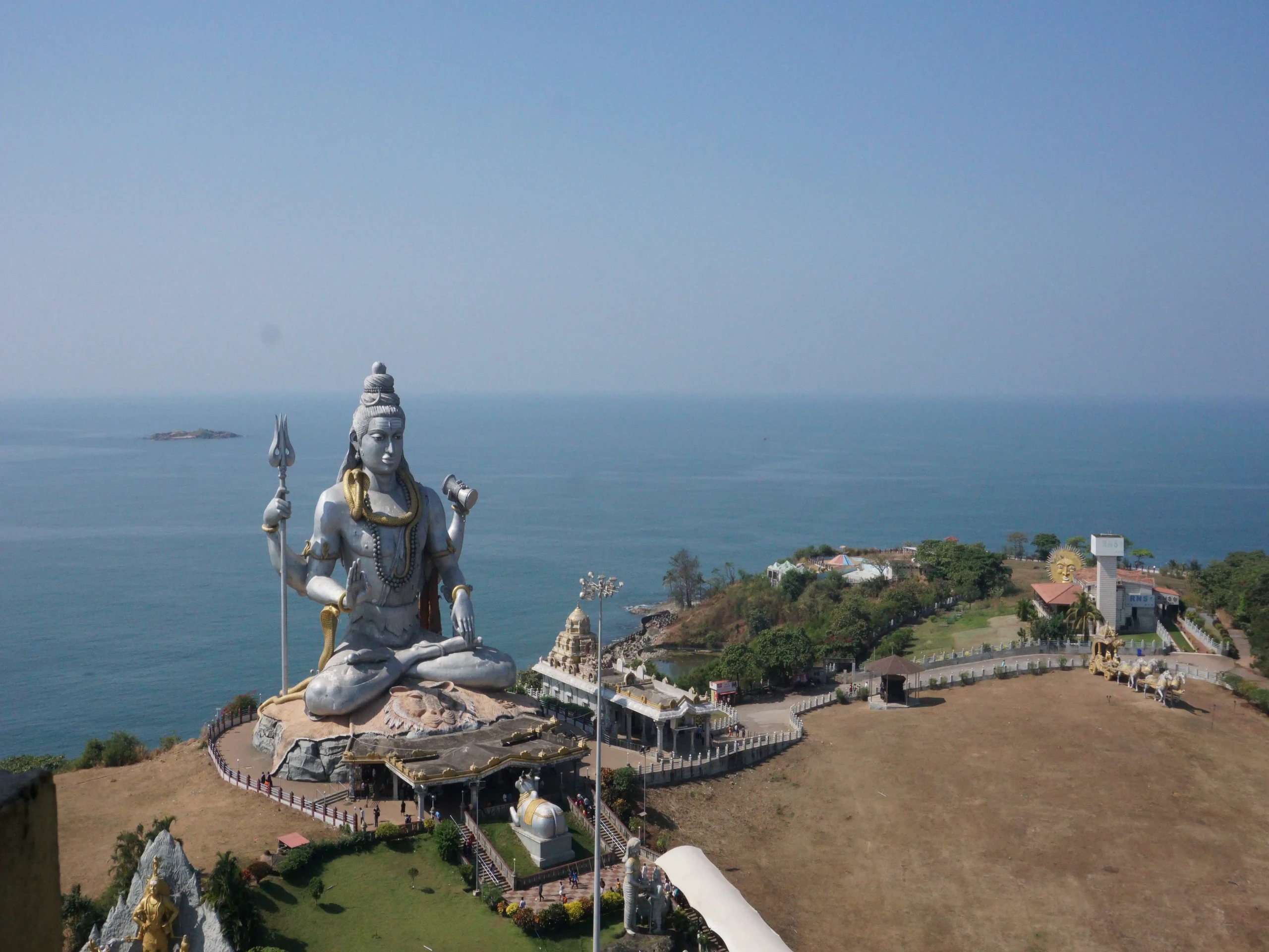Shiva statue view from the 18th floor of Raaja Jopuram
