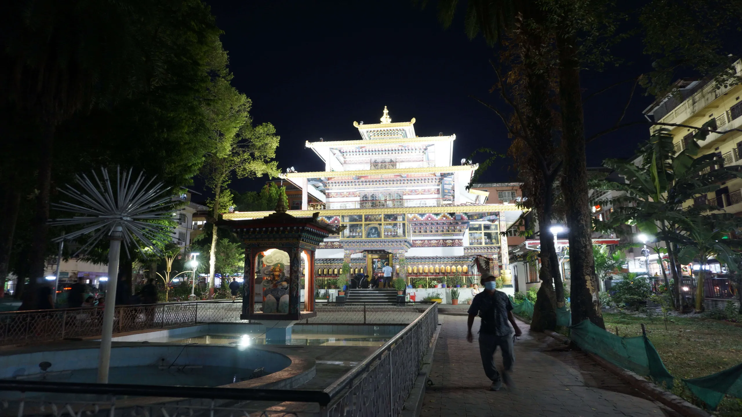 Phuentsholng Monastery at night